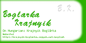 boglarka krajnyik business card